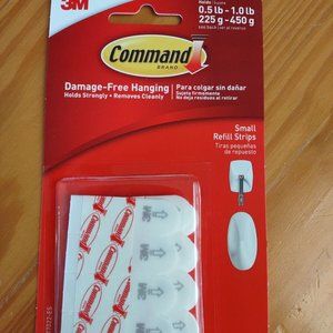 3M Command Refill Strips, Small, White, 20-Strips (17022-ES)